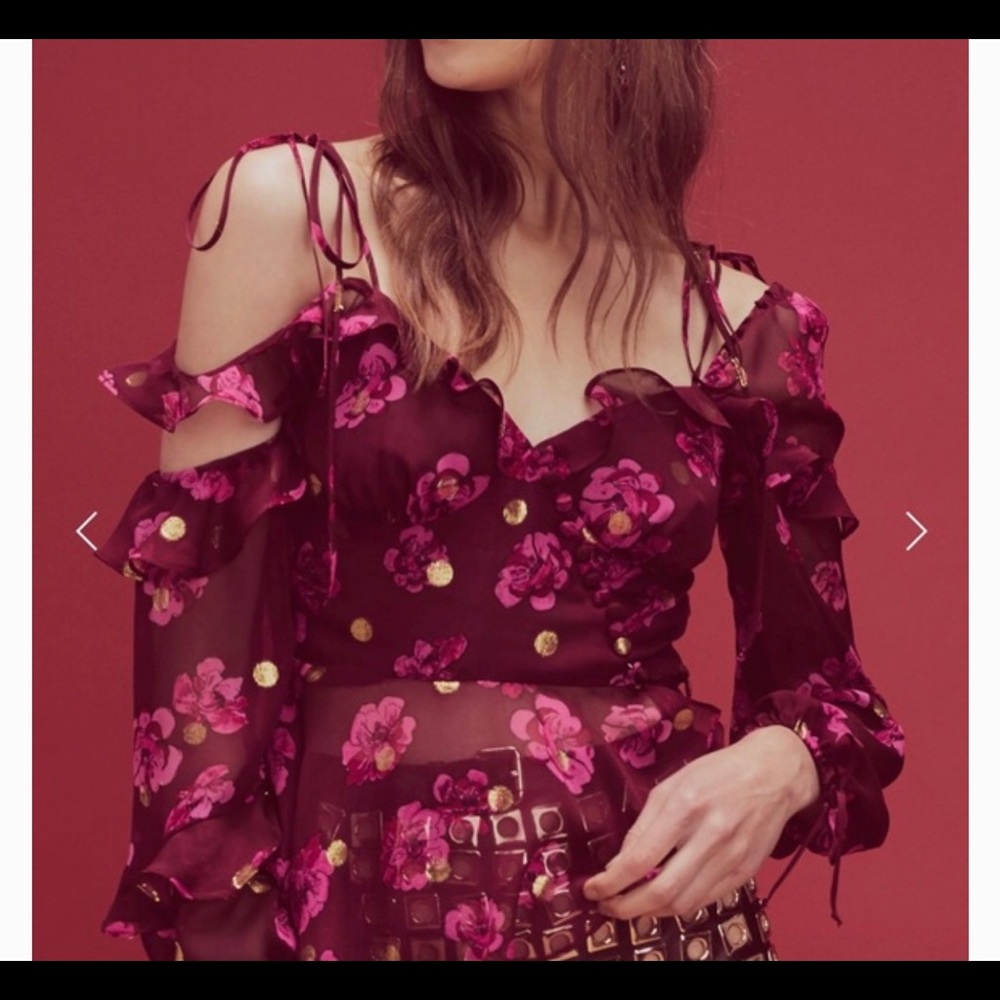 For Love And Lemons Cropped Floral Top